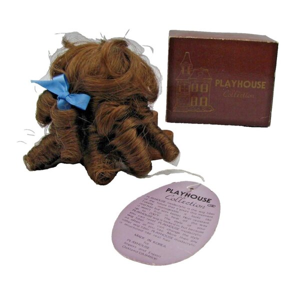 Modacrylic Doll Wig Nicole Light Brown Size 6-7 French Curl Ringlets Bow w/ Box - Picture 1 of 12